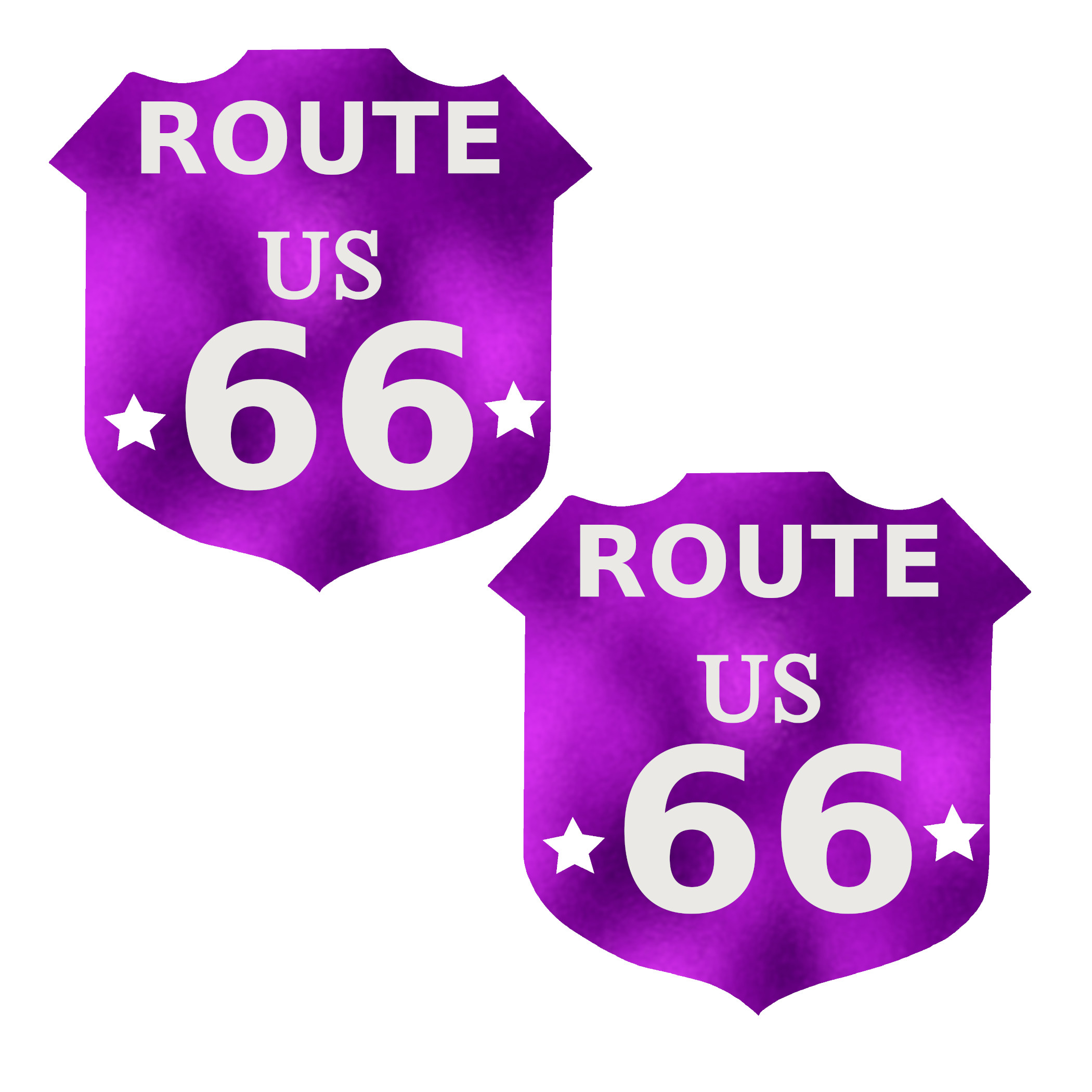 Metallic Purple Route 66 Badge
