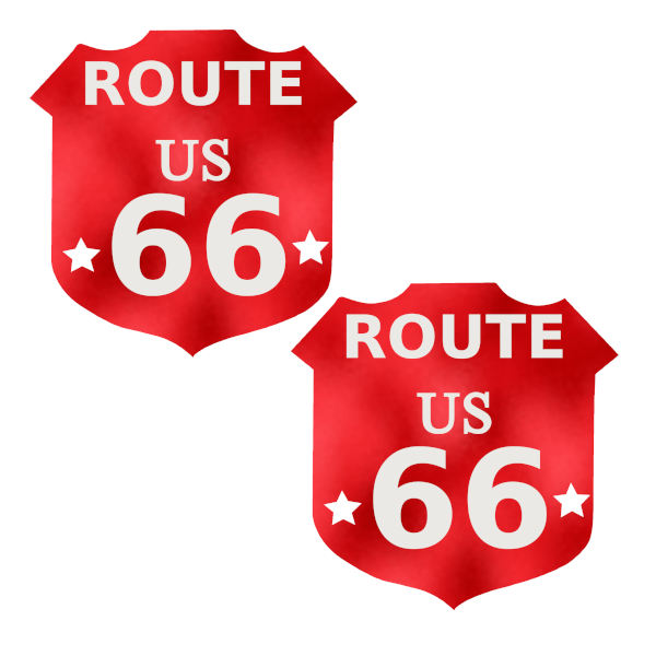 Metallic Red Route 66 Badge