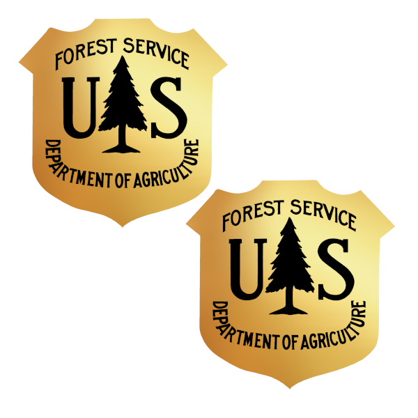 Metallic Gold Forest Service Badge