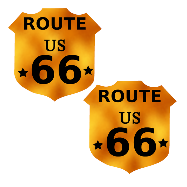 Metallic Orange Route 66 Badge