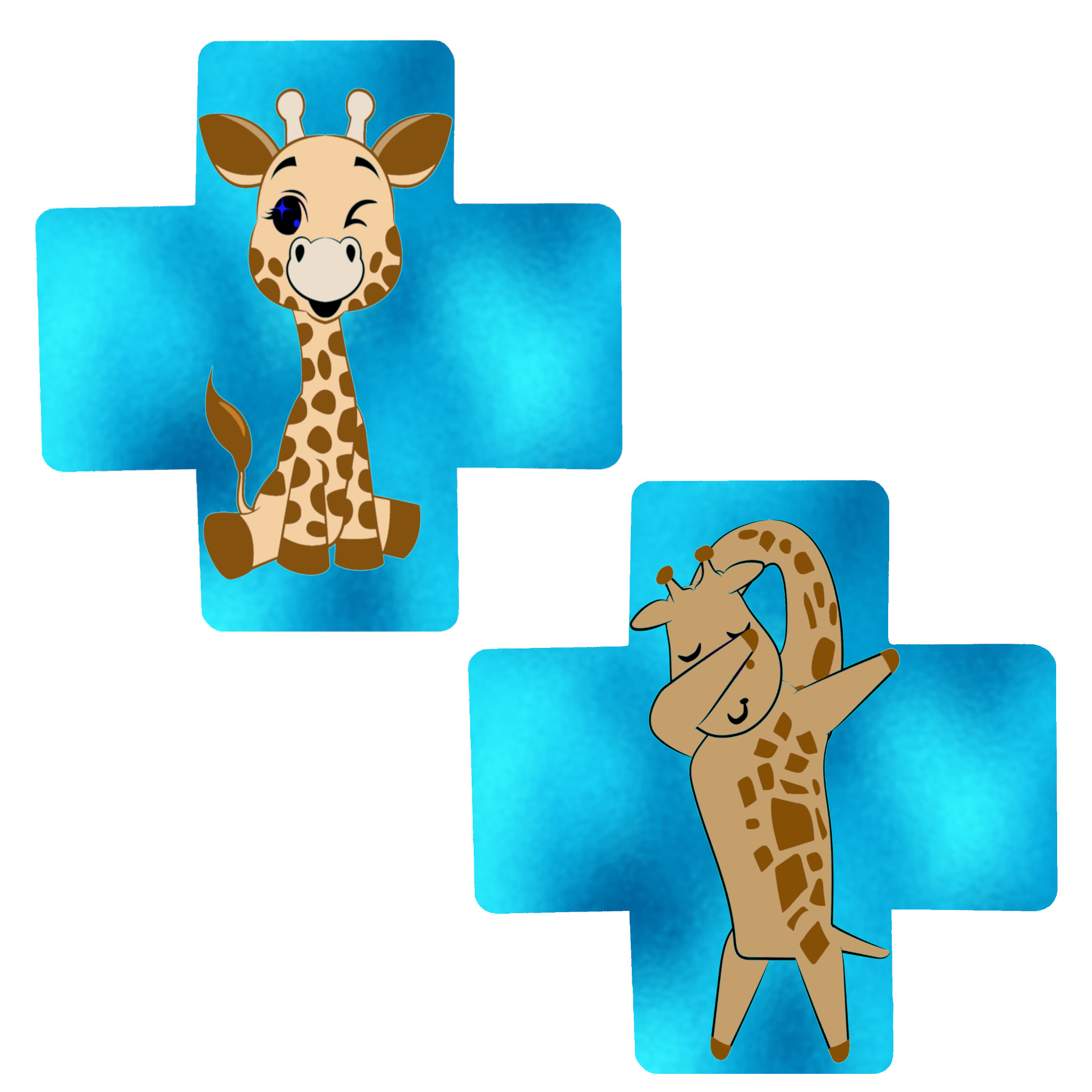 Metallic Teal Giraffe Cross