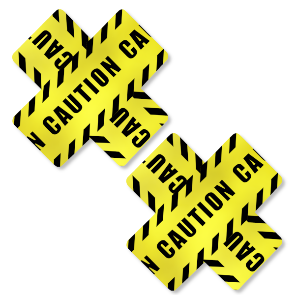 Liquid Yellow Caution Tape Cross