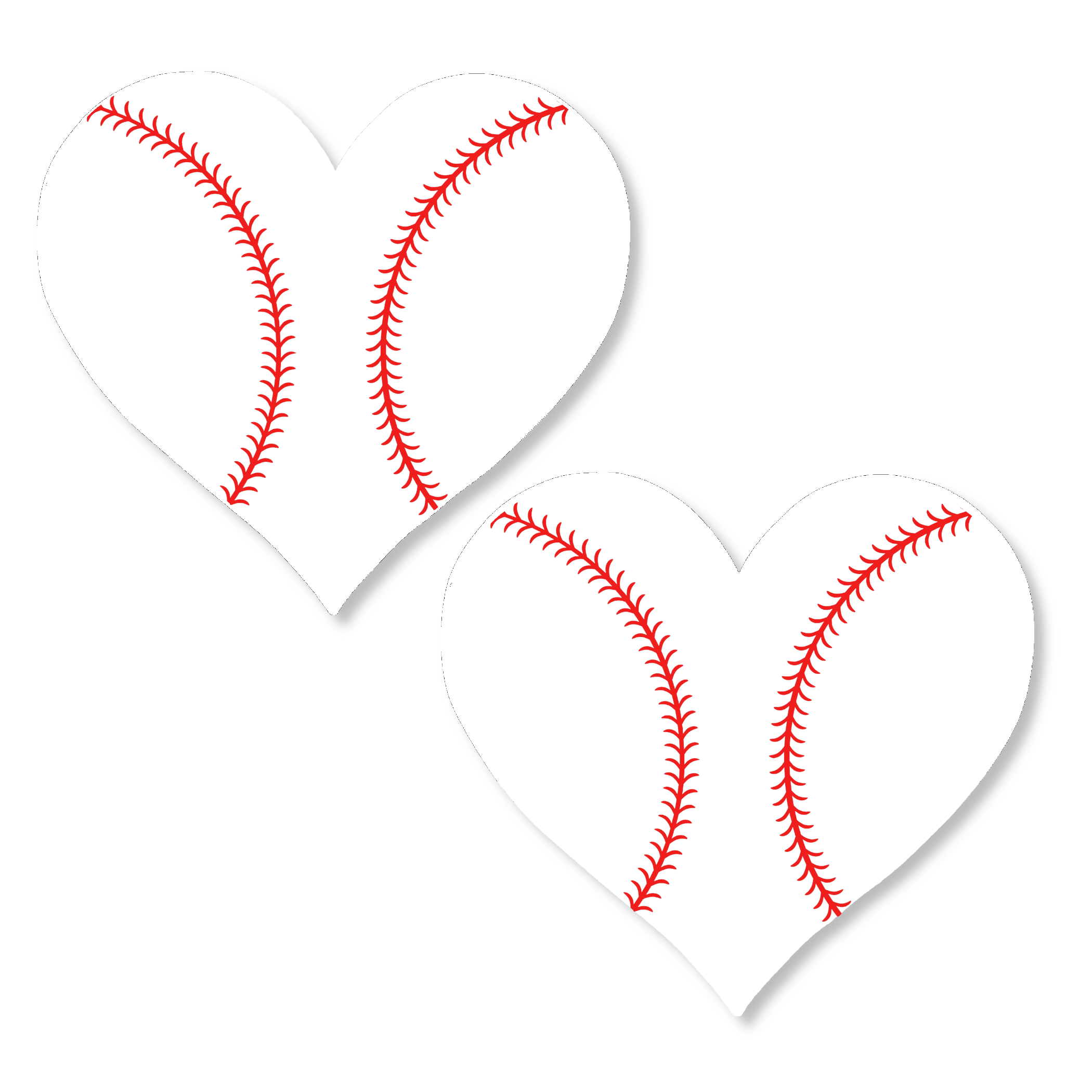 White Baseball Heart