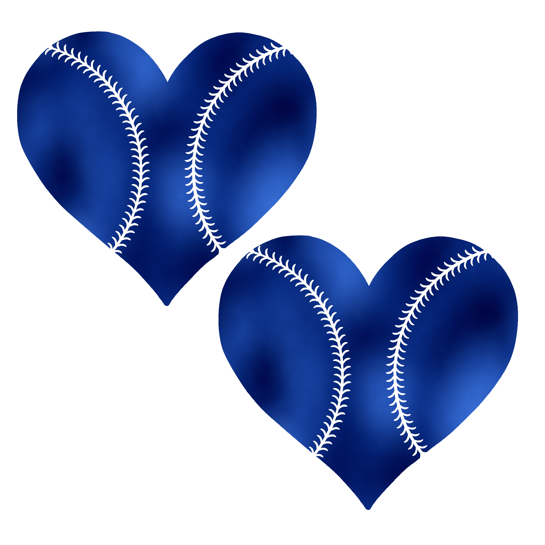 Metallic Blue Baseball Heart