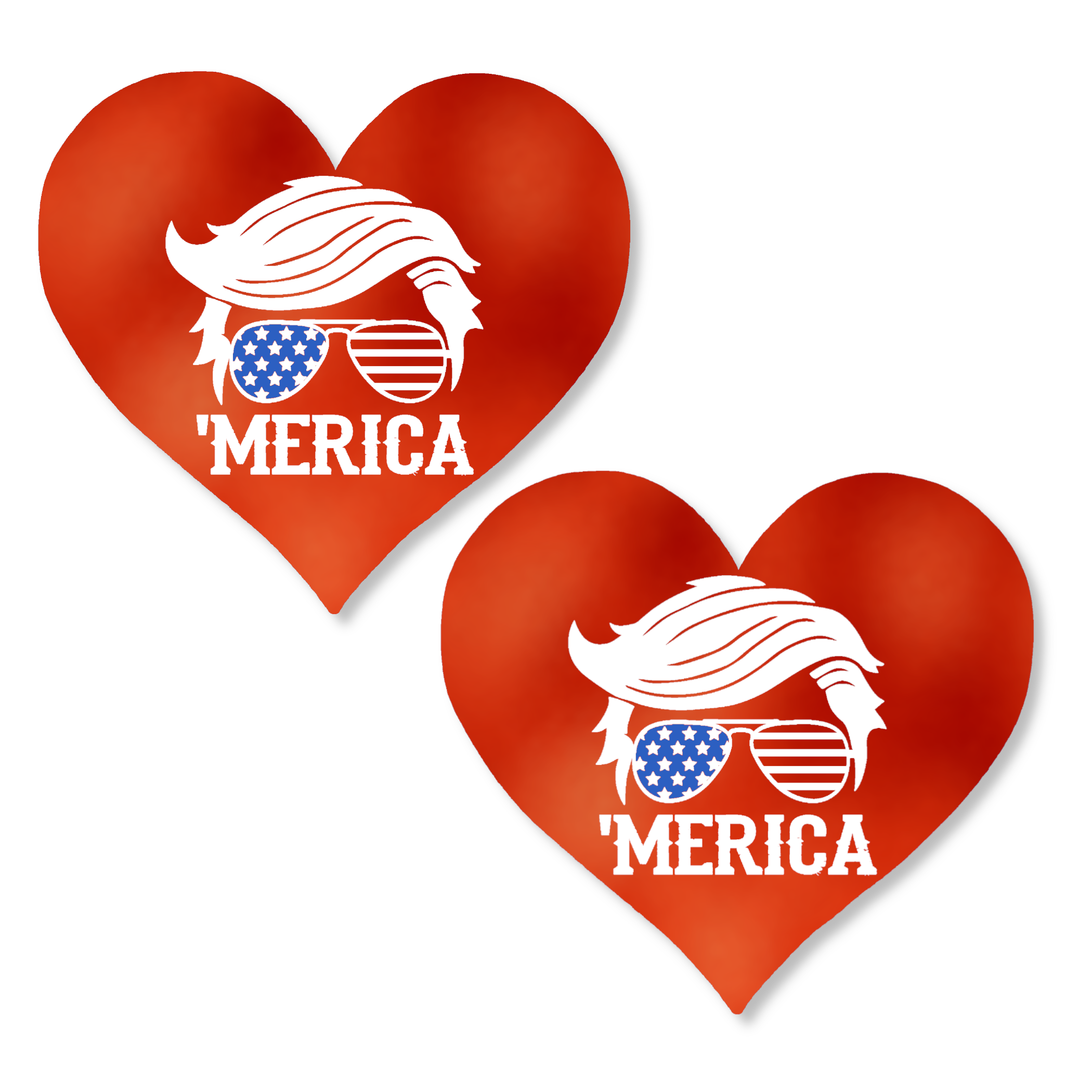 Metallic Red Merica Trump Heart