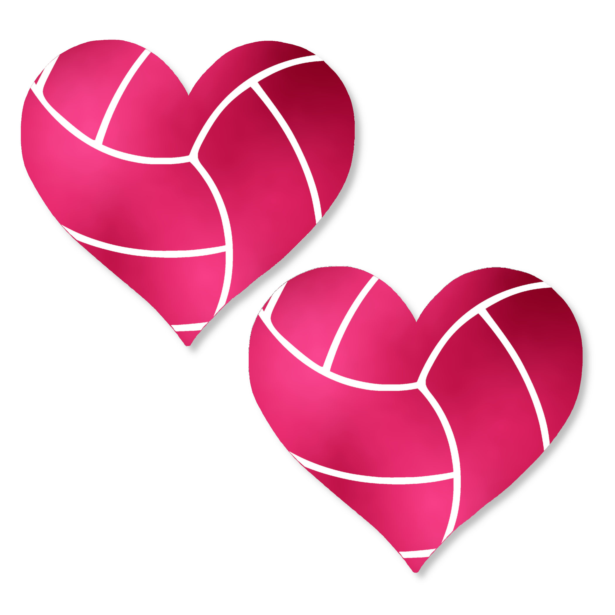 Metallic Pink Volleyball Heart