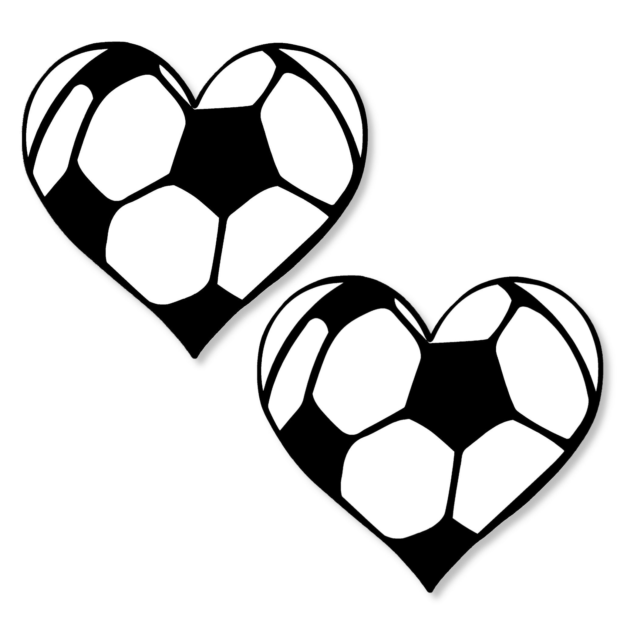 Black & White Soccer Ball Heart