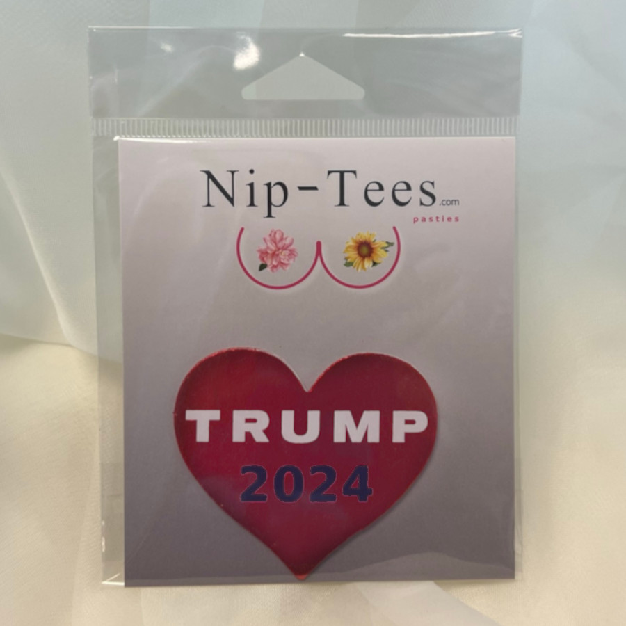 Metallic Red Trump with Text Heart
