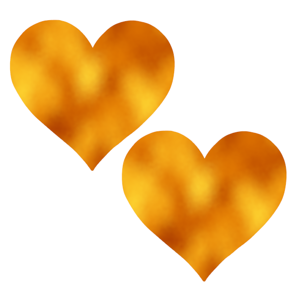 Metallic Orange Heart