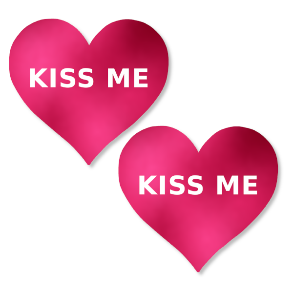 Metallic Pink Kiss Me Heart