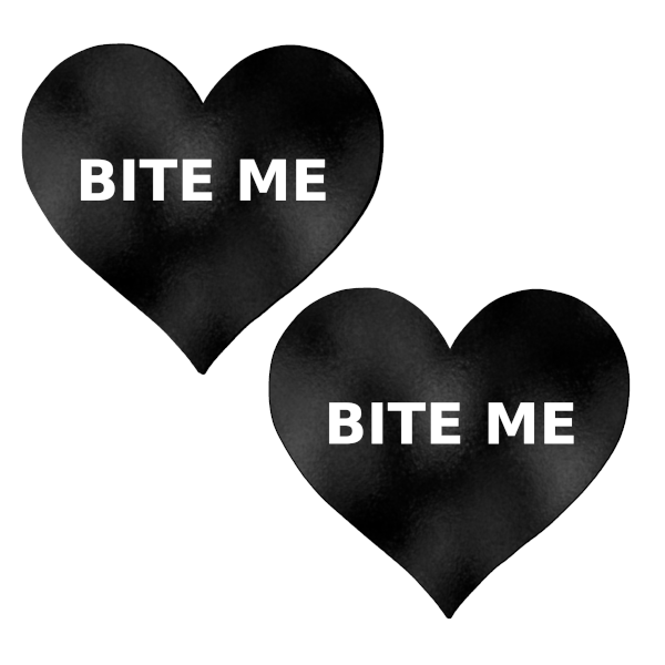 Metallic Black Bite Me Heart