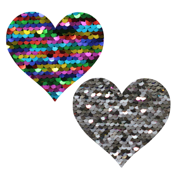 Rainbow Sequin Heart